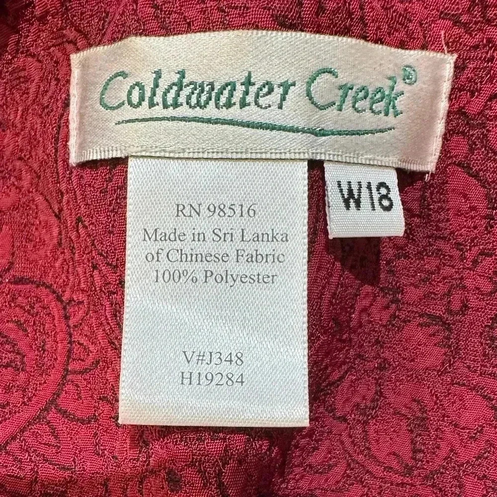 Coldwater Creek 2-piece Dress Suit Burgundy Red Paisley Size W18 - Picture 5 of 5